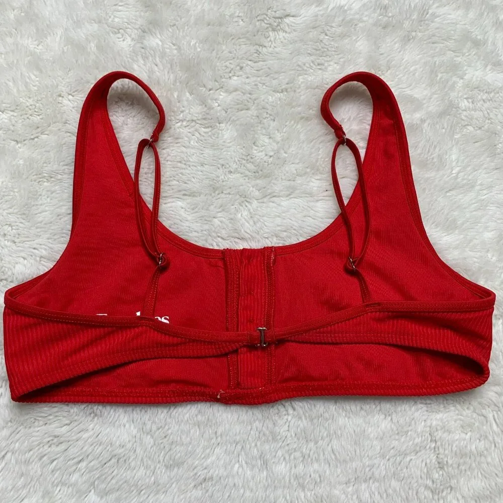 Frankie's Bikinis Red Bikini Top Size Medium